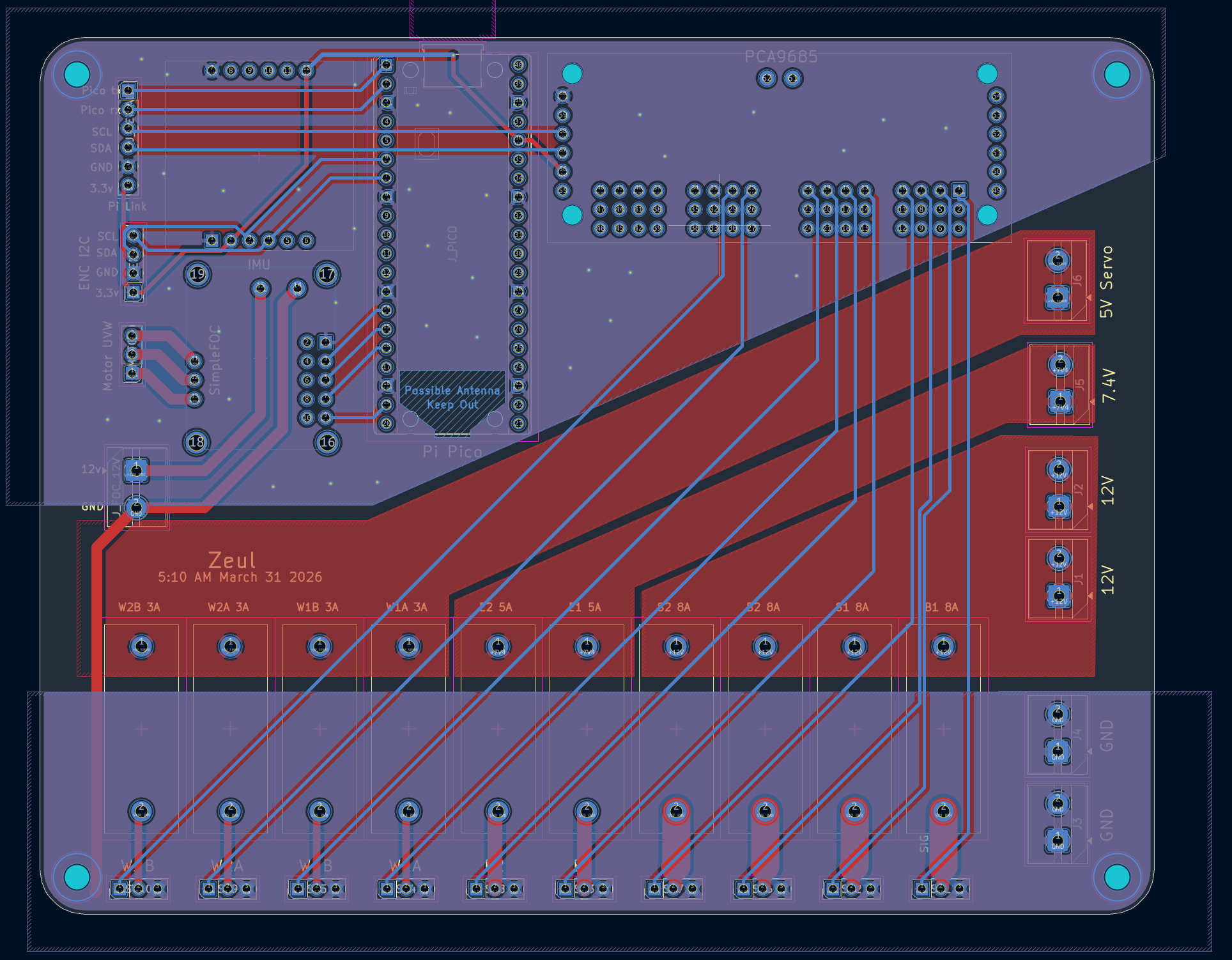Custom PCB layout, front